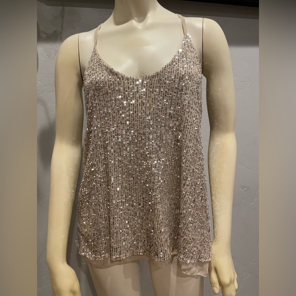 Civico 93 Tops - Sequin razorback tank made in Italy size M